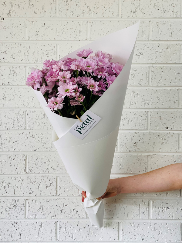 Bendigo Florist Flower Delivery - Simply Wrapped Pastel Chrysanthemums