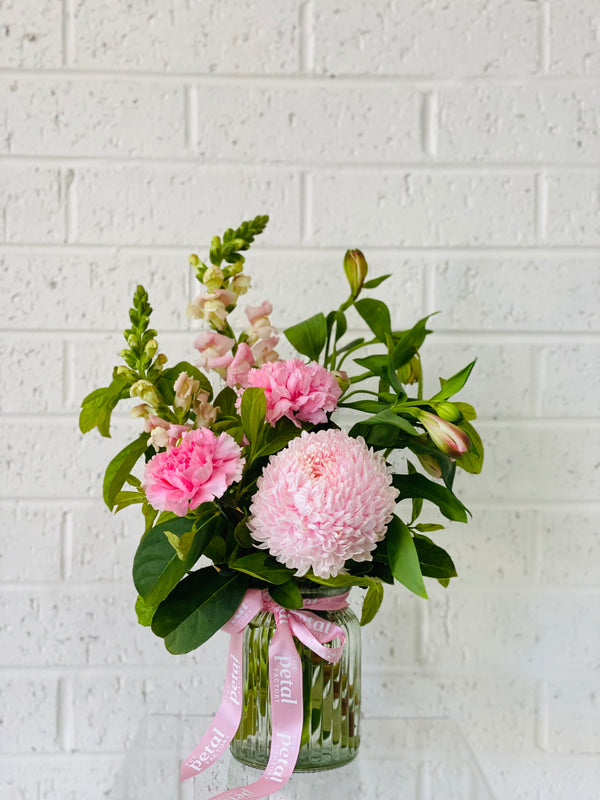 Pretty Pink Vase Arrangement Flower Delivery Bendigo Florist